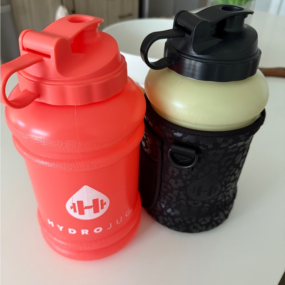 HydroJug Neon Red and Black Water Bottles